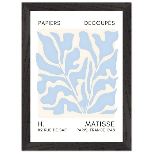 Artfulprints Poster met Lijst Matisse – Seabed shapes light blue   - A4 21x29.7 cm - Blauw