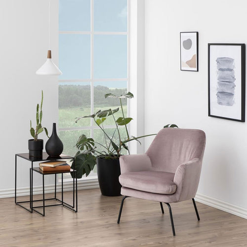 Lisomme Jez velvet fauteuil roze - vtwonen shop