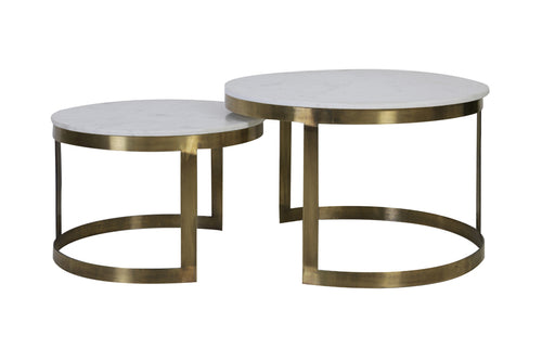 Light & Living salontafel PERLATO - Ø75x47cm - wit - Set van 2 - vtwonen shop