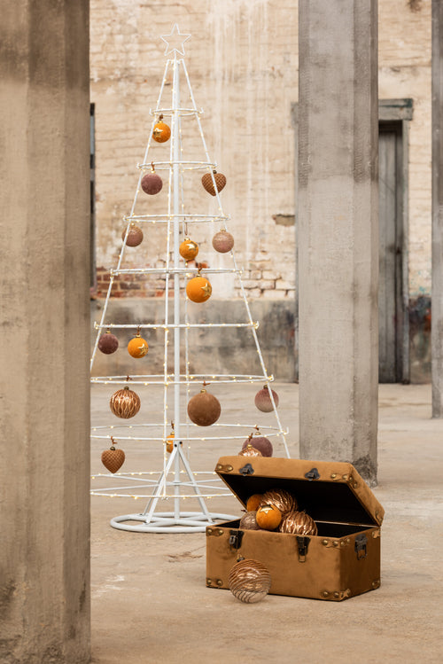 J-Line kerstbal Parels - glas - mat grijs - large - doos van 4 - vtwonen shop