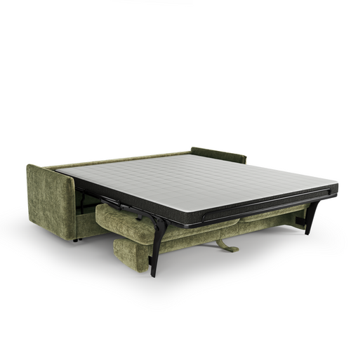 Premium Interiors - Express-slaapbank AVA - gewaafd fluweel vintage groen 198cm
