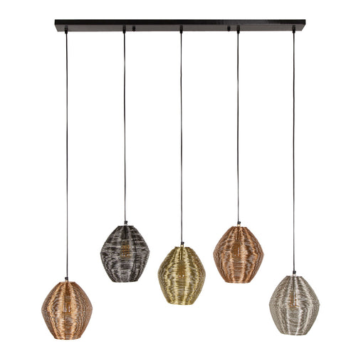 Giga Meubel Hanglamp Web Mix - Metaal - 5-Lichts - 118x26x150cm