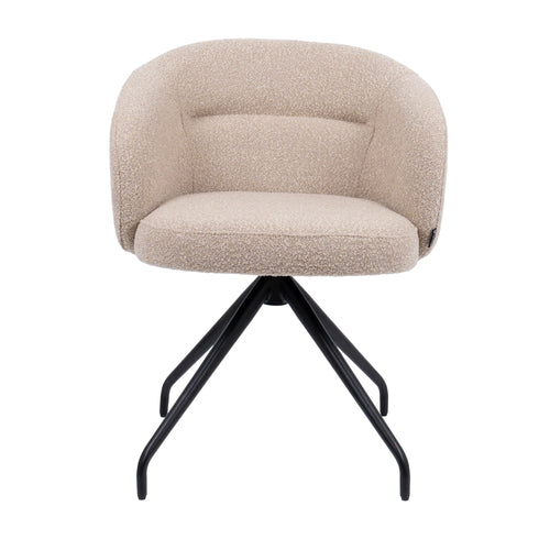 HelloChair eetkamerstoel HC06 Suskin - spinpoot black - cloud beige - vtwonen shop