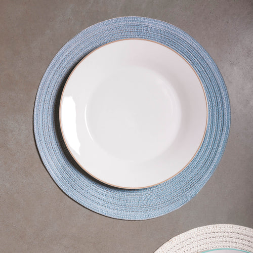 Ona - Placemat 36cm rond blauw Nala - Set van 4