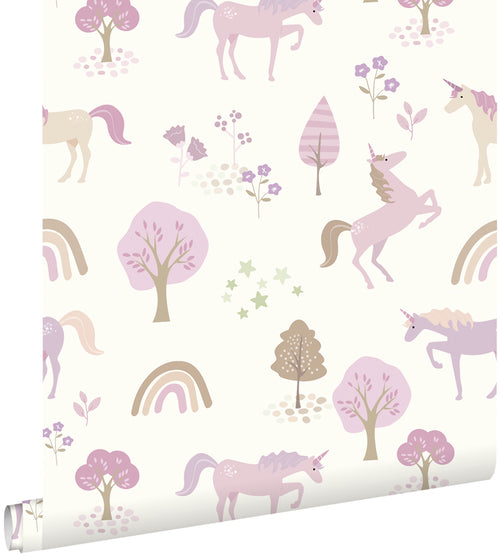 ESTAhome behang unicorns lila paars - 53 cm x 10.05 m - 139504
