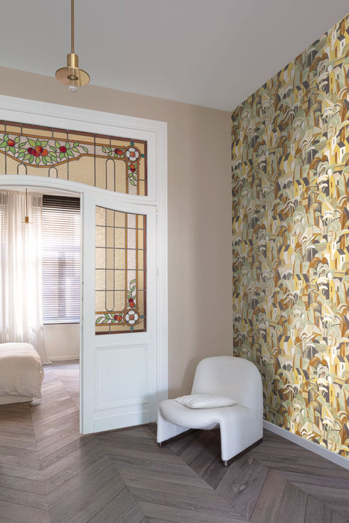 Masureel behang art deco motief bruin - 53 cm x 10.05 m - 631013 - vtwonen shop