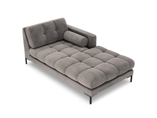 Cosmopolitan Design rechter chaise longue Bali flueel, lichtgrijs - 185x102x75cm