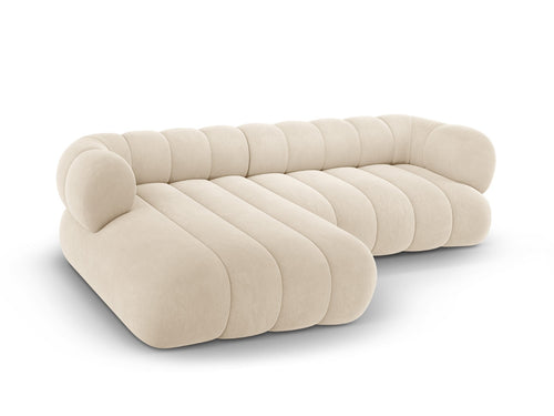 Cosmopolitan Design linker hoekbank Koge 5-zits, flueel lichtbeige - 165x270x70cm