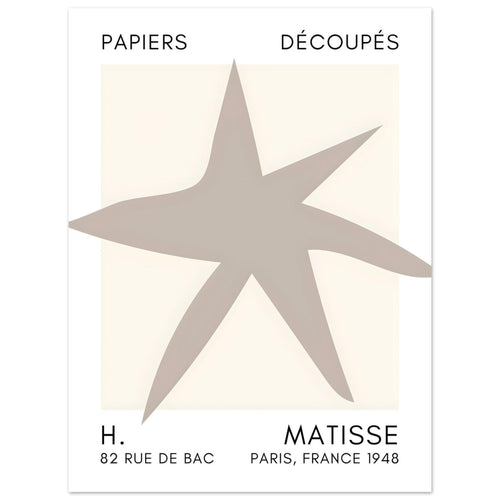 Artfulprints  Matisse – Star of the sea grey   poster 30x40 cm - vtwonen shop
