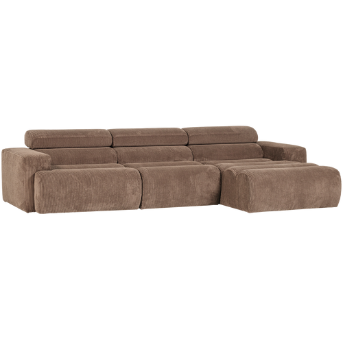 WOOOD chaise longue bank rechts Novi - Ribstof - Taupe - vtwonen shop