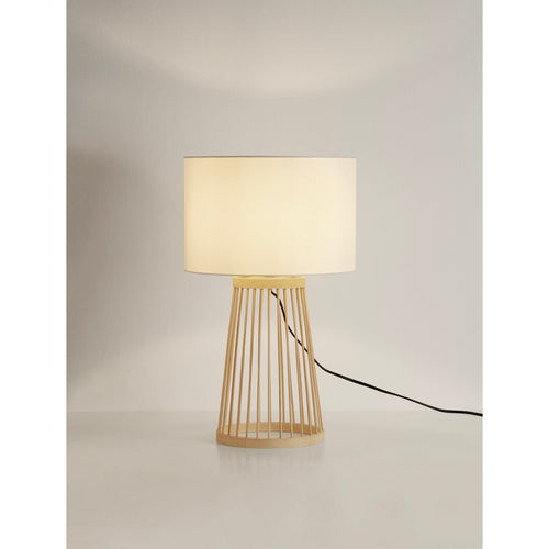 Nova Luce LOIS Tafellamp met ronde kap, naturel, E27 fitting, 1x12W