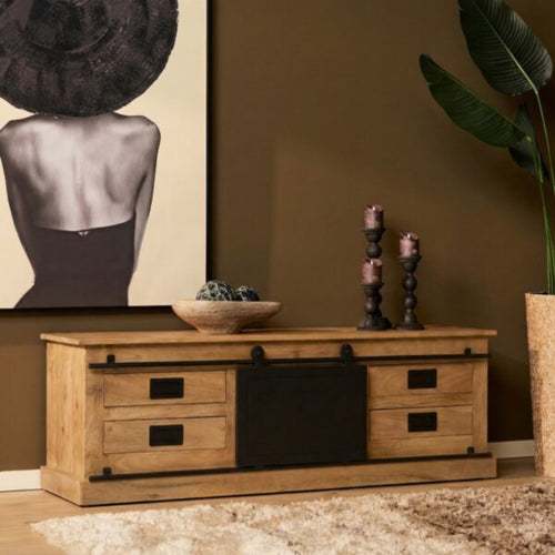 Starfurn Tv-meubel Fresno - Naturel Hout - 155x45x50cm