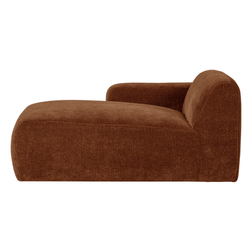 WOOOD chaise longue bank links Mojo Base - Rib - Roestbruin - 74x112x162