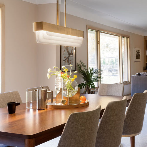LED-Hängeleuchte, Deckenleuchte, modern, Naturmessing, 3000 K
