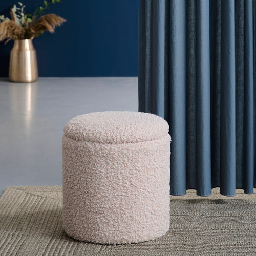 Lisomme Sem teddy poef gebroken wit - met opbergruimte - Ø 36 cm - vtwonen shop