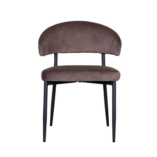 LABEL51 Eetkamerstoel Bliss - Taupe Velvet - Zithoogte 47cm - Set van 2 - vtwonen shop