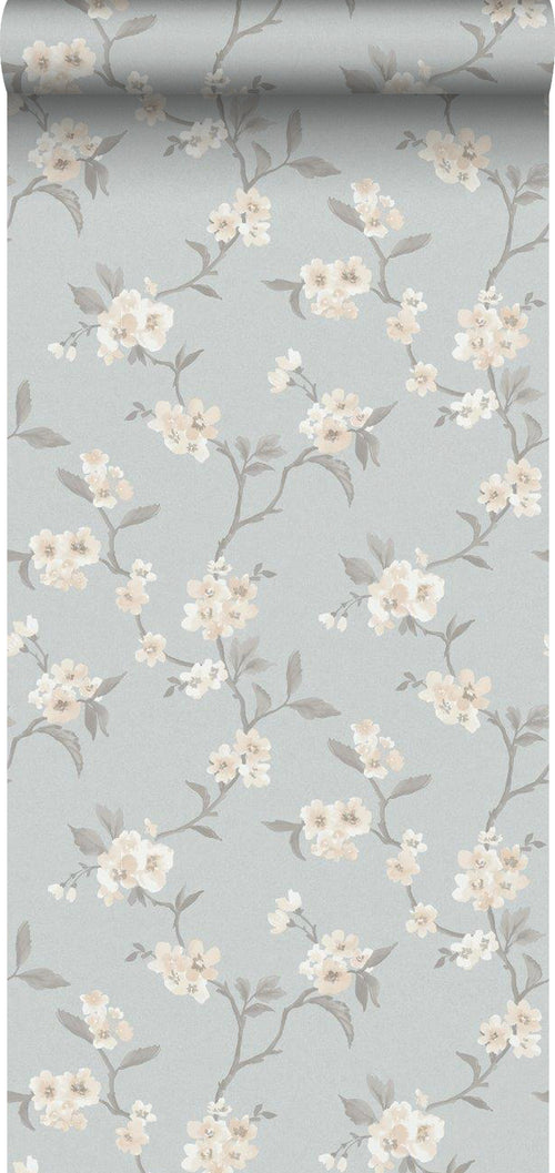 Borastapeter behang bloemen vergrijsd blauw - 53 cm x 11.2 m - 660144 - vtwonen shop