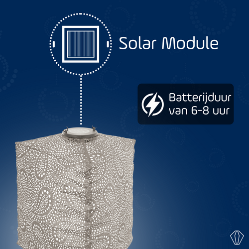 Lumiz solar lampion paisley triangle - 28 cm - licht taupe