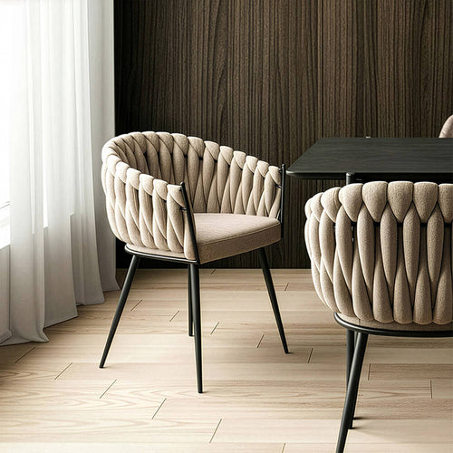 Home Deluxe I Eetkamerstoel AYLA - Beige, set van 8