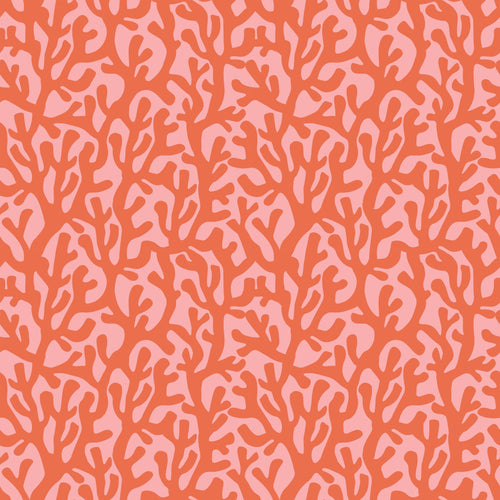 ESTAhome behang koraal oranje en roze - 50 x 900 cm - 131015