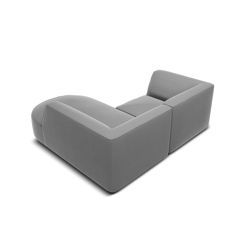 Cosmopolitan Design - Modulaire hoekbank rechts Siena 3-zits, flueel grijs - 180x186x69cm