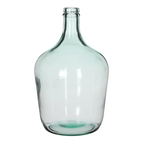 Mica Decorations Diego Fles Vaas - H30 x Ø18 cm - Gerecycled Glas - Transparant