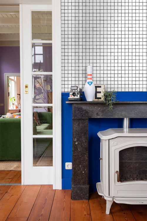 ESTAhome behang geblokt motief zwart wit - 50 x 900 cm - 131272 - vtwonen shop