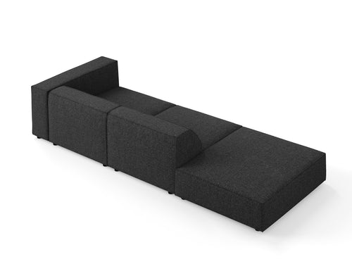 Cosmopolitan Design linker bank Arendal 4-zits, chenille, zwart - 102x262x70cm
