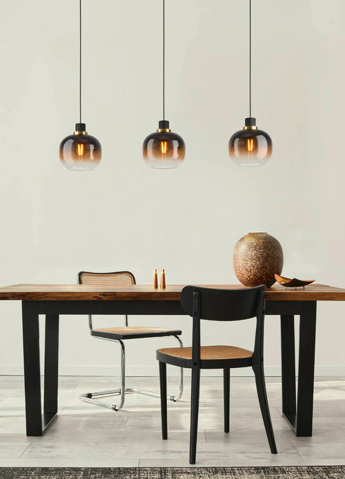 EGLO hanglamp Oilella - e27 - 95 cm - amber glas - zwart - vtwonen shop