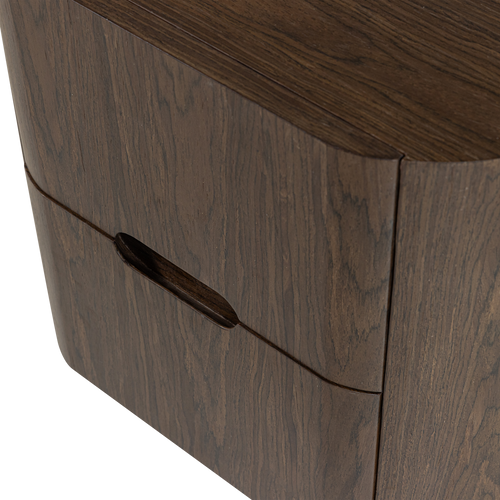 WOOOD ladekast/ nachtkastje 2 lades Arvi - Hout - Fineer Bruin - 56x55x41