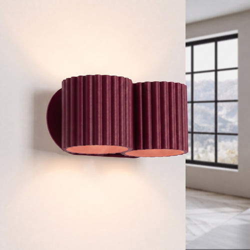 Sollux Lighting Wandlamp AURA 2 bordeaux G9 - 21x12x10cm