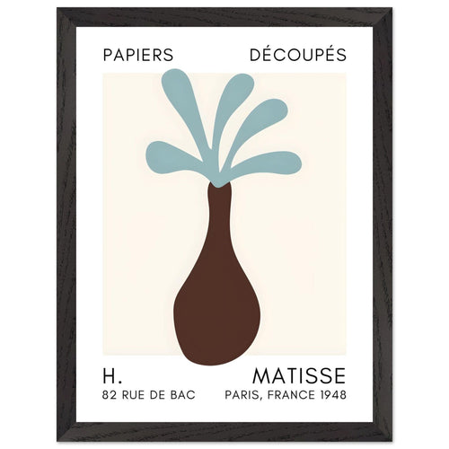 Artfulprints Poster met Lijst Matisse - Ocean flower turquoise   - 30x40 cm - Turquoise