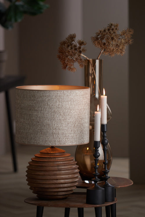 Light & Living lampenkap Saverna - bruin - 40x40x30 cm
