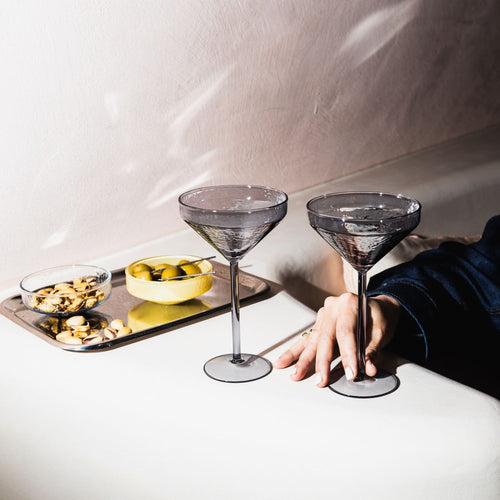 Brût Homeware Cocktail glazen grijs, 2 sets van 2