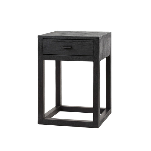 Giga Meubel Nachtkastje Black Square - Zwart Acaciahout - 35x35x50cm