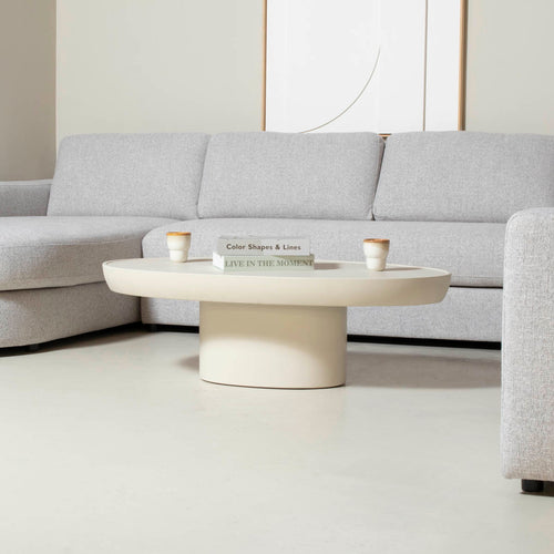 DÉJA Living Salontafel Livinia Ovaal - Beige - 120x65x39cm - vtwonen shop