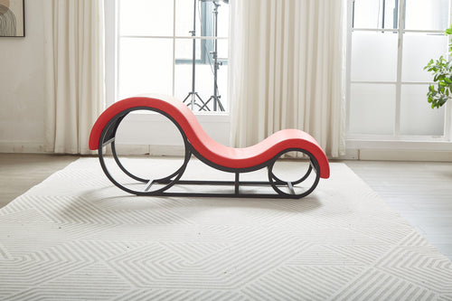 FurniLux Tantra Elysium - Tantra Stoel - Rood - Synthetisch leer - Stijlvolle Bank voor Ontspanning - 163x43x68cm - vtwonen shop