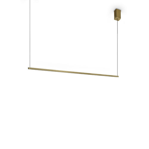 Ideal Lux ESSENCE Vierkante hanglamp met staafvormige kap, messing, 1x LED 2250lm 3000K