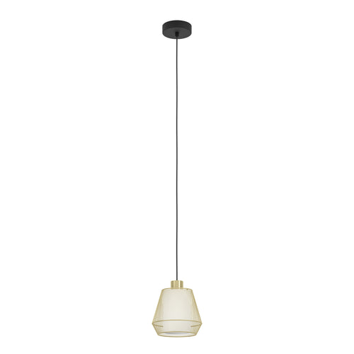 EGLO hanglamp Ciudadela - e27 - ø 18 cm - zwart/goud/wit - textiel - vtwonen shop
