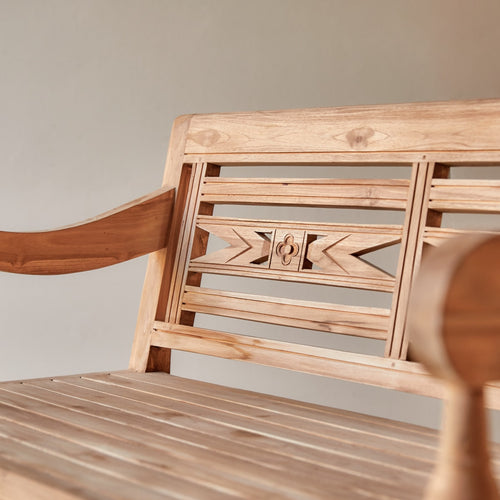 Tikamoon Bank van massief teakhout - Naturel - vtwonen shop