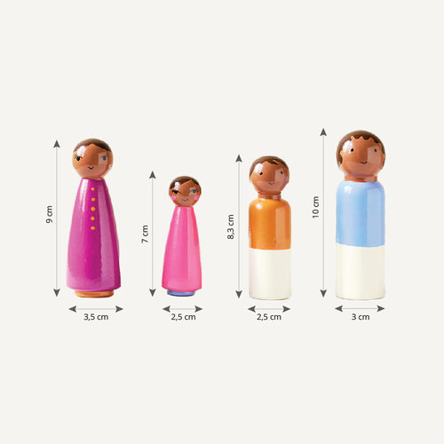 Petite Amélie Poppen voor poppenhuis «Ma Petite Famille Bougainville» – set van 4 poppetjes – 7-10 cm