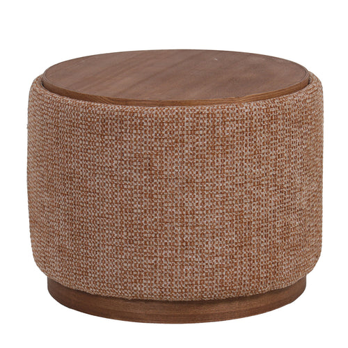 DÉJA Living Salontafel Marcia - Rond Terra/Walnoot - Incl. Opbergruimte - Ø55cm