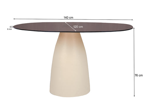 Brix eetkamertafel Mylon - 140 cm - beige
