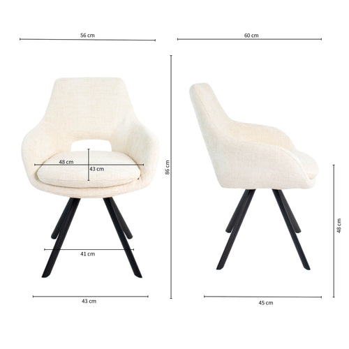 Kick eetkamerstoel Jorn - Crème - vtwonen shop