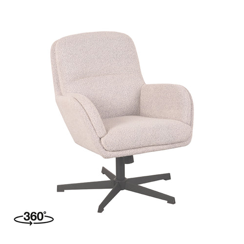 LABEL51 Fauteuil Moss - Naturel Bouclé - Draaibaar - 70x77x90cm