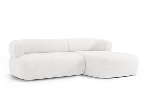 Micadoni rechter hoekbank Jenny 5-zits, boucle ivoor - 145x225x73cm