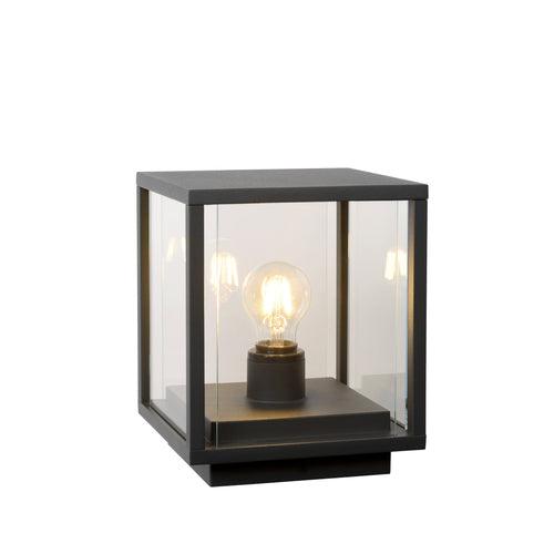 Lucide sokkellamp CLAIRE - 1xE27 - Antraciet
