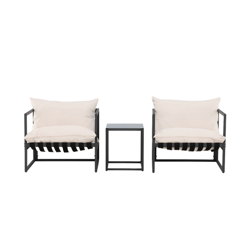 Nest outdoor Ebba Loungeset 3 Delig Met Zitkussens - Zwart - vtwonen shop