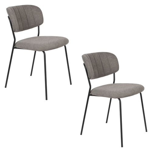 Housecraft Living Jolien Eetkamerstoelen Zwart/ Grijs - Set van 2 - vtwonen shop