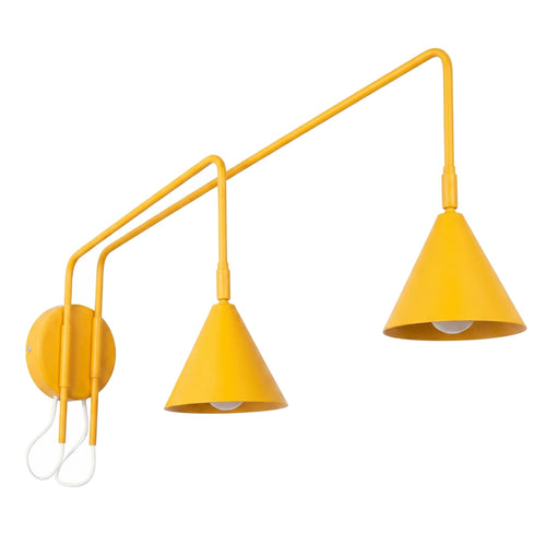 Sollux Lighting Wandlamp NOX 2 geel met schakelaar - 150x80x30cm